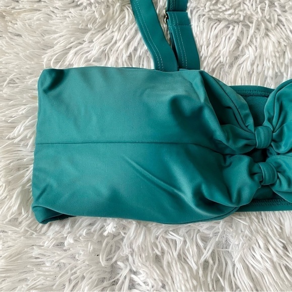 NWT SHEKINI Double Bow Bandeau Teal Bikini - Picture 7 of 15